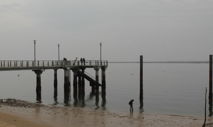 Ponton du Petit Canon (et pêcheur à pied)